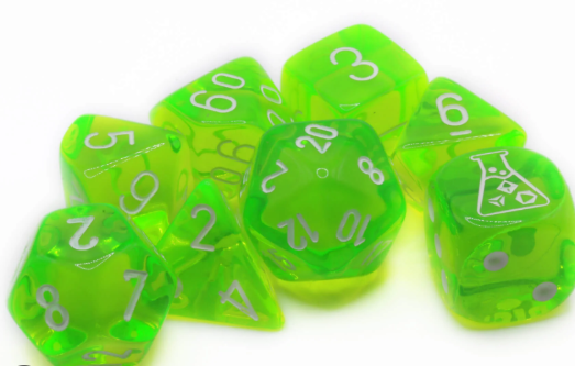 CHESSEX LAB DICE 7 DIE SET (WITH BONUS DICE)