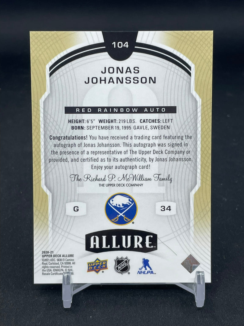 2020 UPPER DECK ALLURE - RED RAINBOW AUTO - J. JOHANSSON -