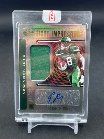 2021 PANINI ILLUSIONS - FIRST IMPRESSIONS - E. MOORE - #116 - #'D/299 - RELIC - AUTOGRAPH - RC