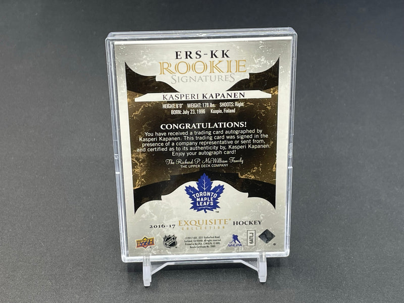 2016 UPPER DECK BLACK DIAMOND - EXQUISITE ROOKIE SIGNATURES - K. KAPANEN - #ERS-KK - #'D/225 - AUTOGRAPH - RC