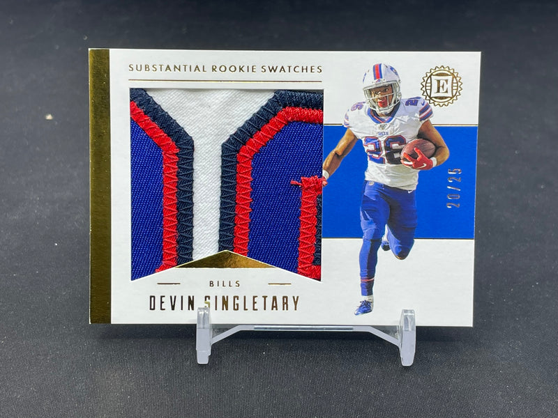 2019 PANINI ENCASED - SUBSTANTIAL ROOKIE SWATCHES - D. SINGLETARY - #SRS13 - #'D/25 - RELIC