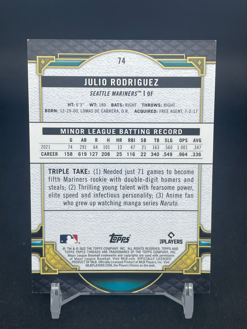 2022 TOPPS TRIPLE THREADS - EMERALD - J. RODRIGUEZ - #74 - #'D/259 - RC