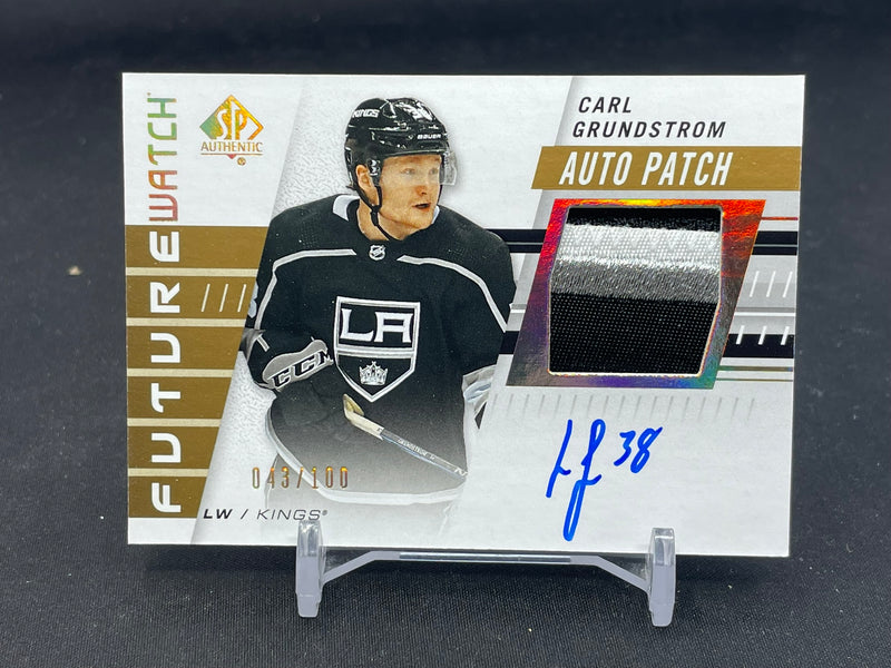 2019 UPPER DECK SP AUTHENTIC - FUTURE WATCH AUTO PATCH - C. GRUNDSTROM - #160 - #'D/100 - RELIC - AUTOGRAPH - RC