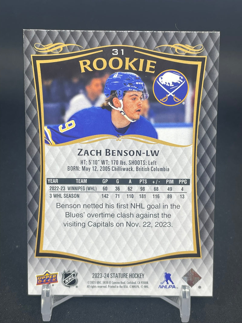 2023 UPPER DECK STATURE - ROOKIE - Z. BENSON - #31 - #'D/999 - RC