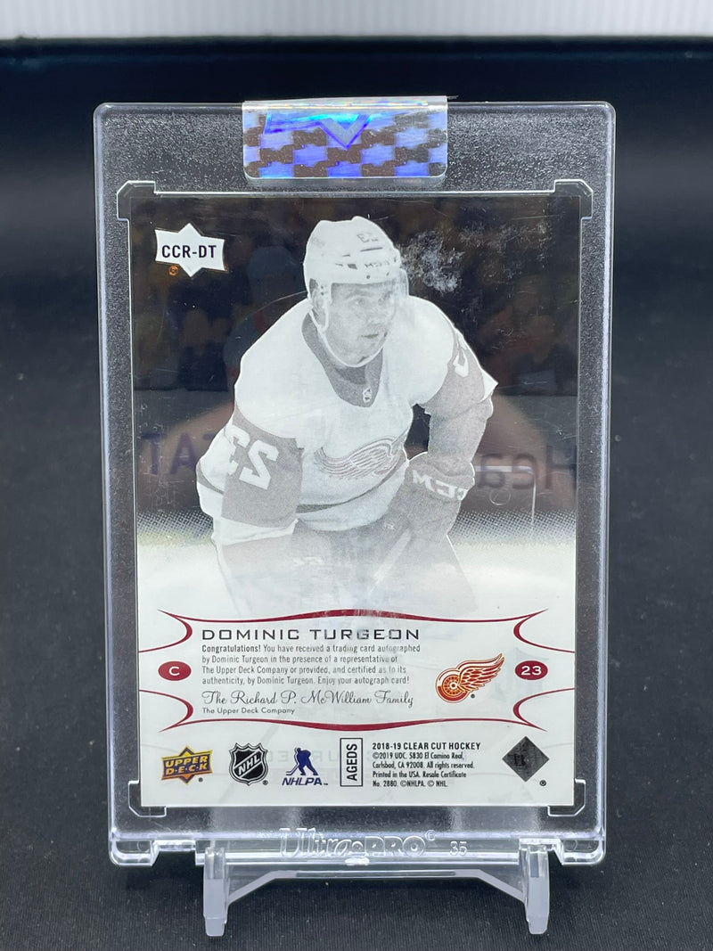 2018 UPPER DECK CLEAR CUT - UD EXCLUSIVE - D. TURGEON - #CCR-DT - #'D/65 - AUTOGRAPH - RC