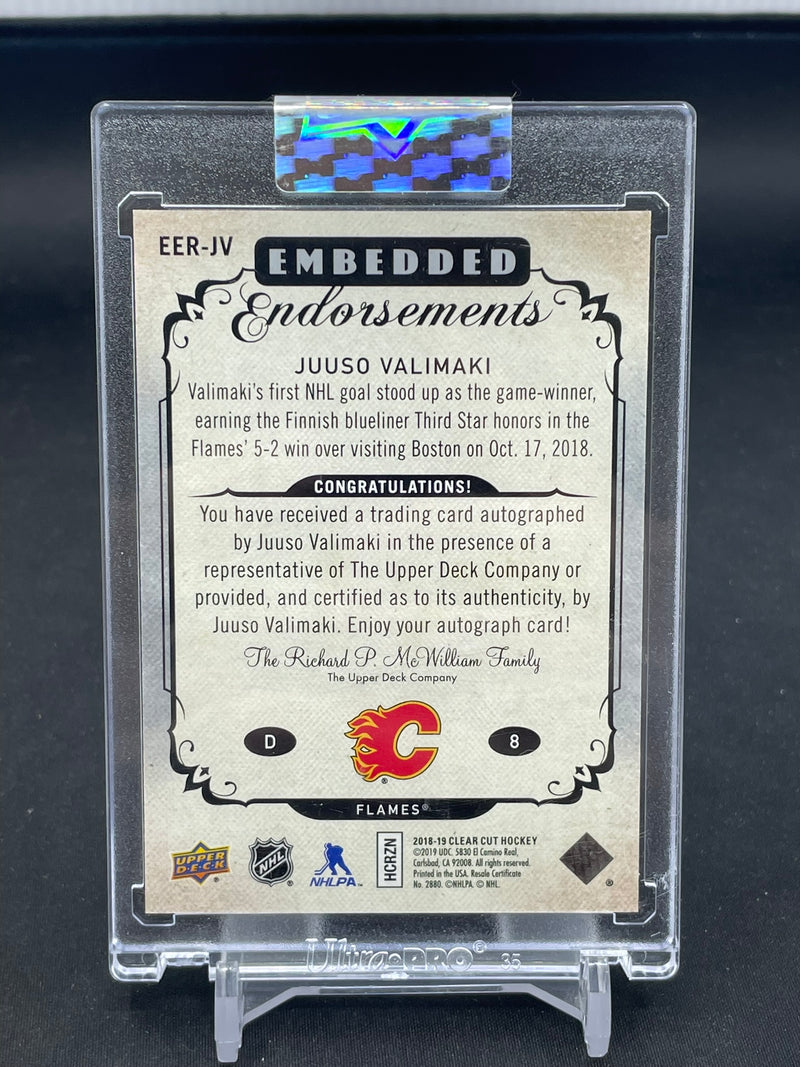 2018 UPPER DECK CLEAR CUT - EMBEDDED ENDORSEMENTS - J. VALIMKAI -