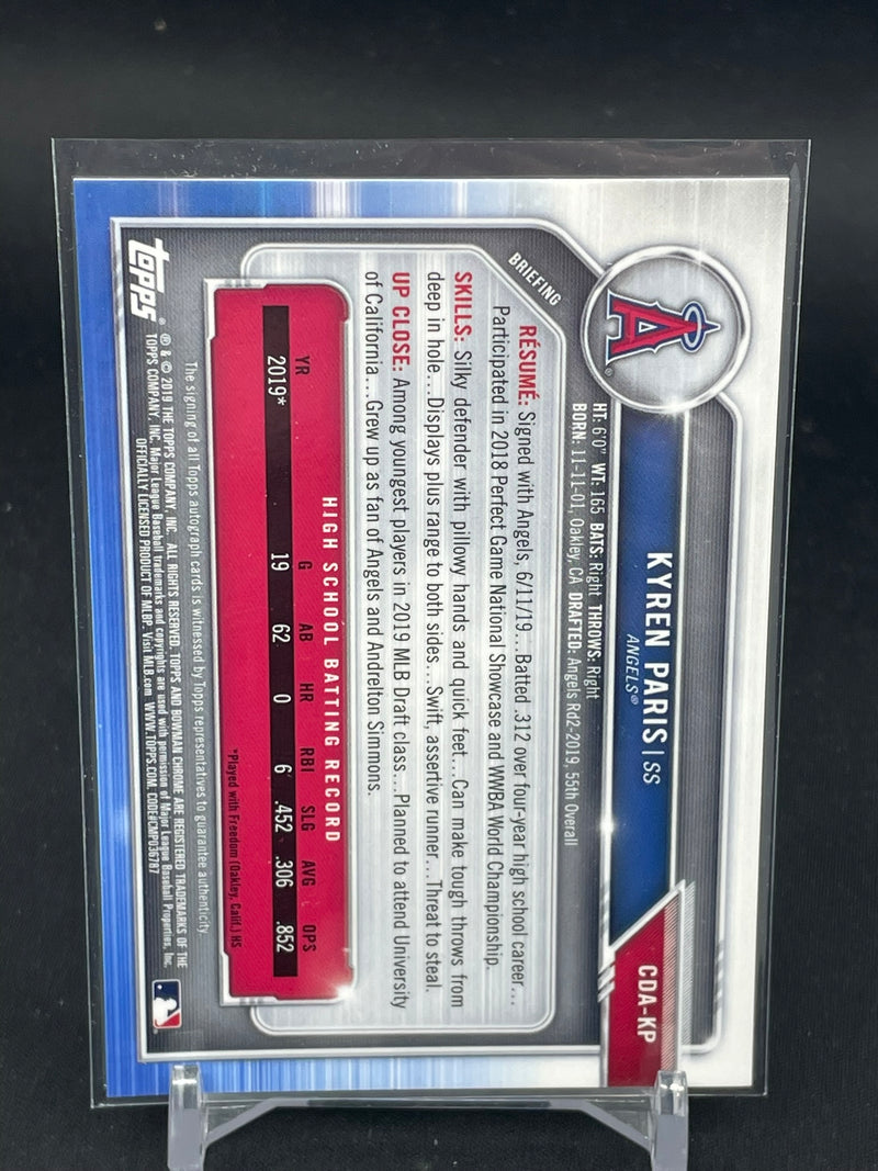 2019 TOPPS BOWMAN CHROME - 1ST BOWMAN AUTOGRAPH - K. PARIS -