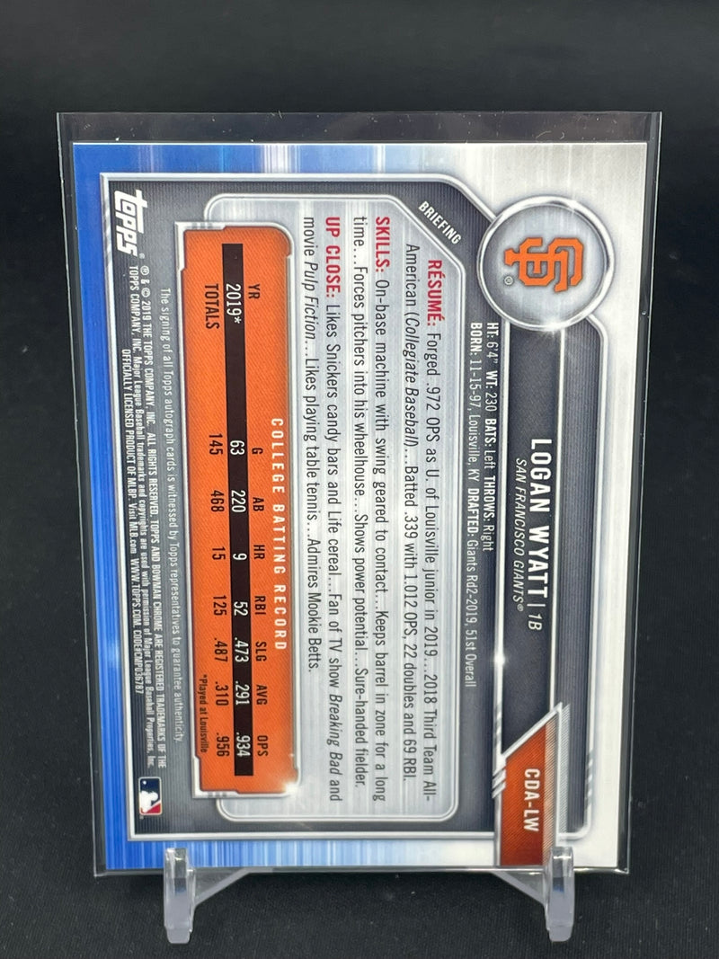 2019 TOPPS BOWMAN CHROME - 1ST BOWMAN AUTO - L. WYATT -