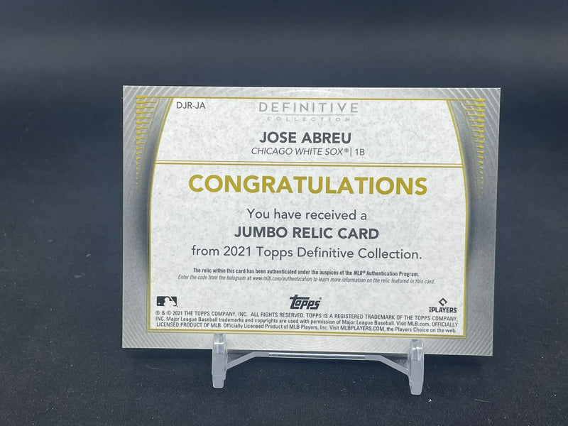 2021 TOPPS DEFINITIVE COLLECTION - JUMBO RELIC CARD - J. ABREU - #DJR-JA - #'D/50 - RELIC