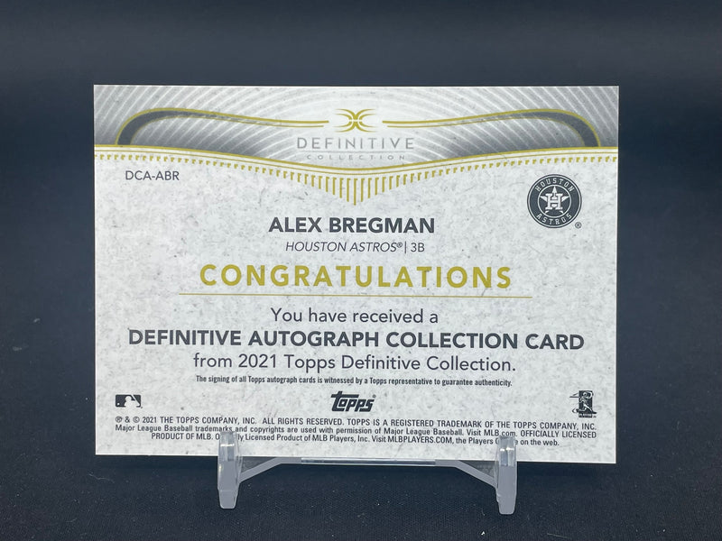 2021 TOPPS DEFINITIVE COLLECTION - AUTOGRAPH - A. BREGMAN - #DCA-ABR - #'D/50 - AUTOGRAPH