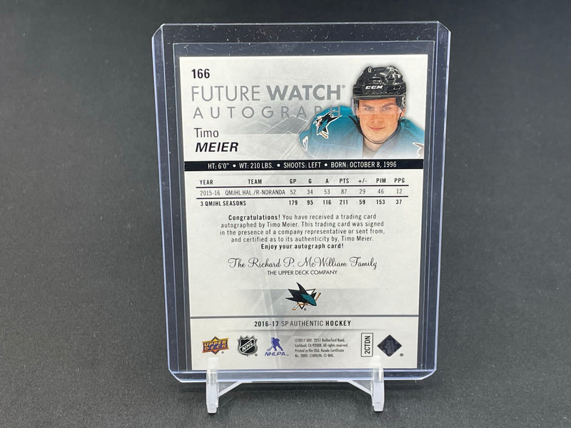 2016 UPPER DECK SP AUTHENTIC - FUTURE WATCH AUTOGRAPH - T. MEIER - #166 - #'D/999 - AUTOGRAPH - RC
