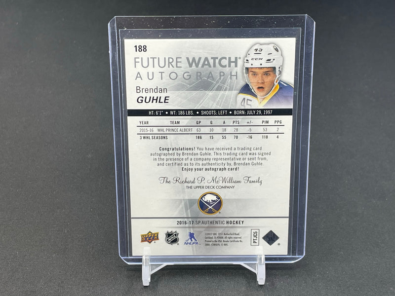2016 UPPER DECK SP AUTHENTIC - FUTURE WATCH AUTOGRAPH - B. GUHLE - #188 - #'D/999 - AUTOGRAPH - RC
