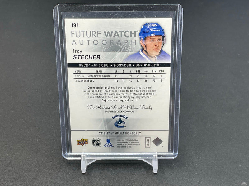 2016 UPPER DECK SP AUTHENTIC - FUTURE WATCH AUTOGRAPH - T. STECHER - #191 - #'D/999 - AUTOGRAPH - RC