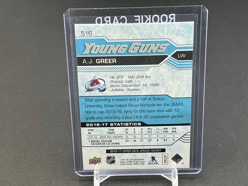 2016 UPPER DECK UPDATE - YOUNG GUNS - A. GREER -
