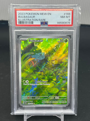 POKEMON - 151 - BULBASAUR - ILLUSTRATION RARE - #166 - PSA 8