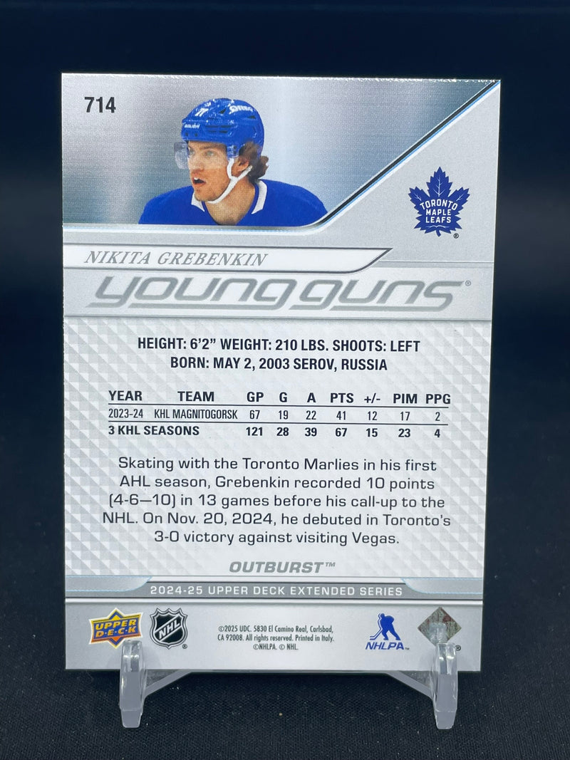 2024 UPPER DECK EXTENDED SERIES - OUTBURST - YOUNG GUNS - N. GRIBENKIN -