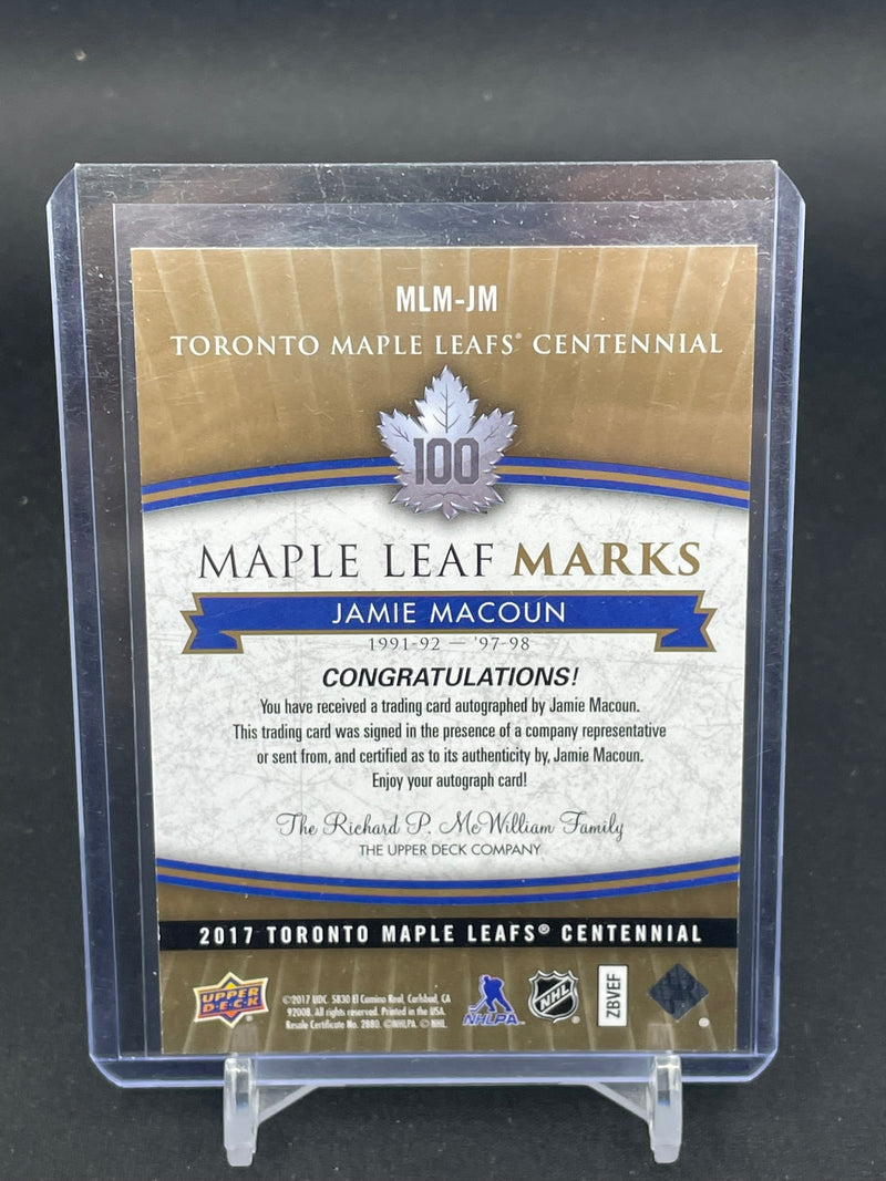 2017 UPPER DECK TORONTO MAPLE LEAFS CENTENNIALS - MAPLE LEAF MARKS - AUTOGRAPH CARDS - SELECT YOUR PLAYER