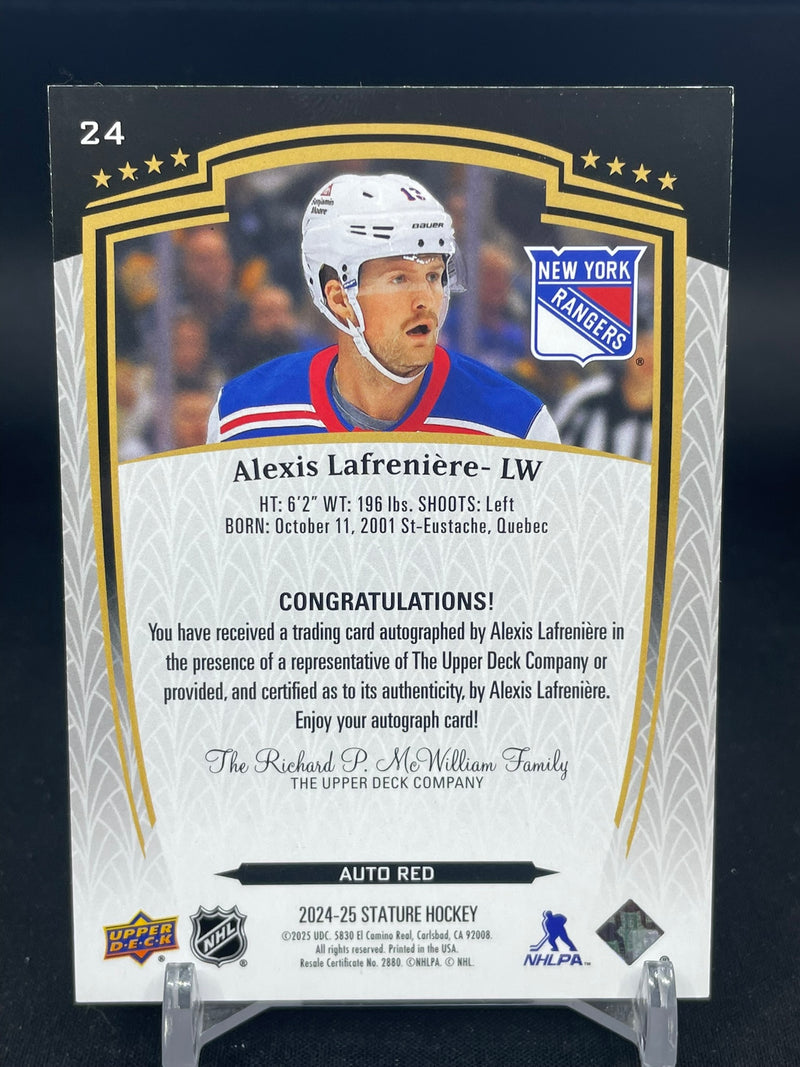2024 UPPER DECK STATURE - AUTO RED - A. LAFRENIERE - #24 - #'D/99 - AUTOGRAPH