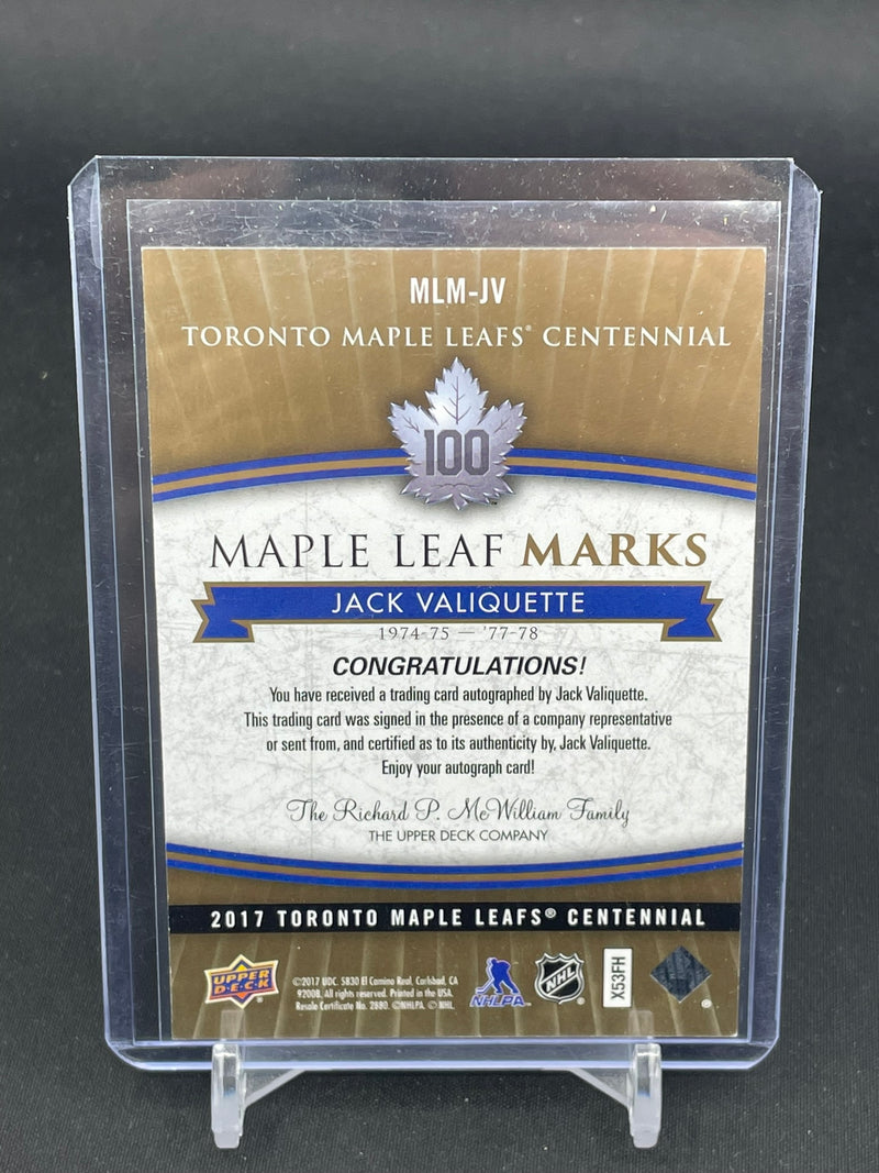 2017 UPPER DECK TORONTO MAPLE LEAFS CENTENNIALS - MAPLE LEAF MARKS - AUTOGRAPH CARDS - SELECT YOUR PLAYER