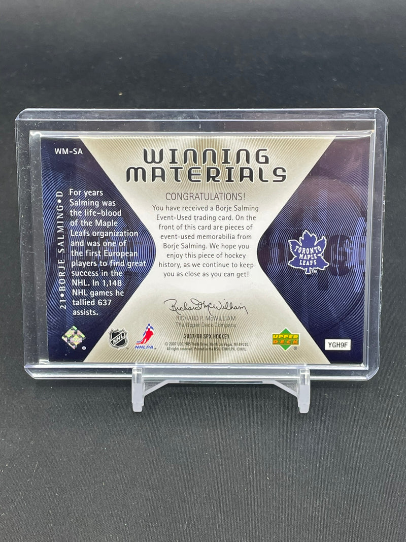 2007 UPPER DECK SPX - WINNING MATERIALS - B. SALMING -