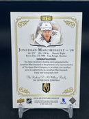2019 UPPER DECK STATURE - GREEN - J. MARCHESSAULT - #72 - #'D/65 - AUTOGRAPH
