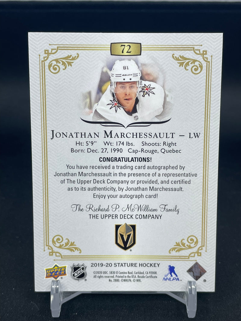 2019 UPPER DECK STATURE - GREEN - J. MARCHESSAULT - #72 - #'D/65 - AUTOGRAPH