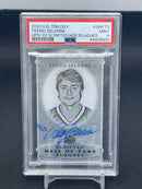 2023 UPPER DECK TRILOGY - SCRIPTED HOF PLAQUES - T. SELANNE - #SHFTS - #'D/25 - AUTOGRAPH - PSA 9