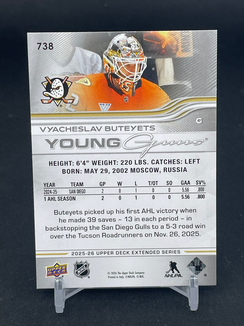 2025 UPPER DECK EXTENDED SERIES - YOUNG GUNS - V. BUTEYETS -