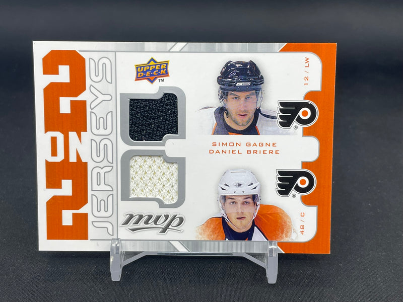 2008 UPPER DECK MVP - 2 OIN 2 JERSEY - S. GAGNE / D. BRIERE - A. OVECHKIN / T. FLEISCHMANN -