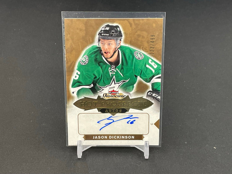 2016 FLEER SHOWCASE - HOT PROSPECTS AUTOS - J. DICKINSON - #151 - #'D/499 - AUTOGRAPH - RC