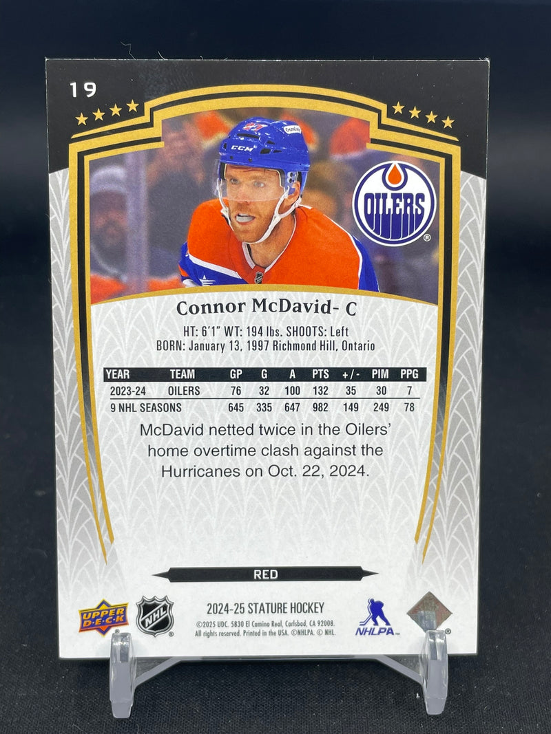 2024 UPPER DECK STATURE - RED - C. MCDAVID - #19 - #'D/249