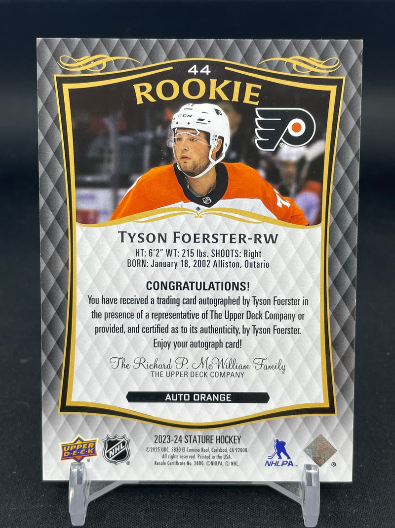 2023 UPPER DECK STATURE - AUTO ORANGE - T. FOERSTER - #44 - #'D/50 - AUTOGRAPH - RC