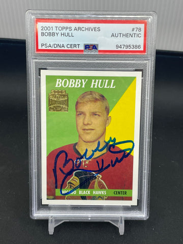 2001 TOPPS ARCHIVES - B. HULL - #78 - AUTOGRAPH - PSA AUTHENTIC