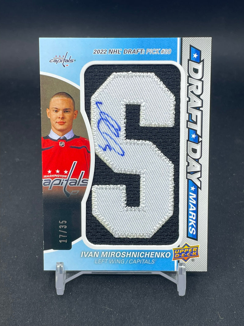 2025 UPPER DECK SP GAME USED - DRAFT DAY MARKS - I. MIROSHNICHENKO - #DDM-IM - #'D/35 - RELIC - AUTOGRAPH