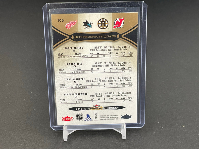2016 FLEER SHOWCASE - HOT PROSPECTS QUADS - J. COREAU / A. DELL / Z. MCINTYRE / S. WEDGEWOOD - #105 - #'D/399
