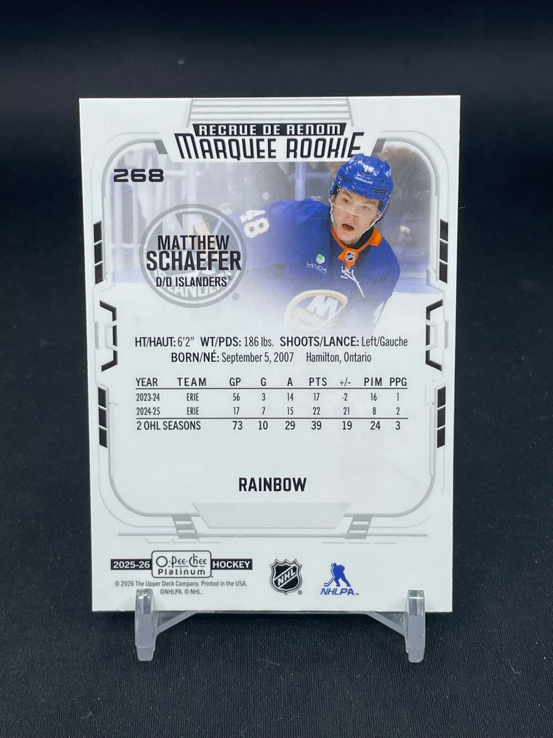 2025 UPPER DECK O-PEE-CHEE PLATINUM - RAINBOW - MARQUEE ROOKIE - M. SCHAEFER -