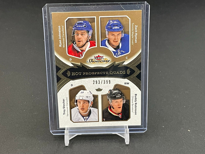2016 FLEER SHOWCASE - HOT PROSPECTS QUADS - R. JOHNSTON / Z. HYMAN / T. STECHER / B. ROBINSON - #106 - #'D/399 - RC