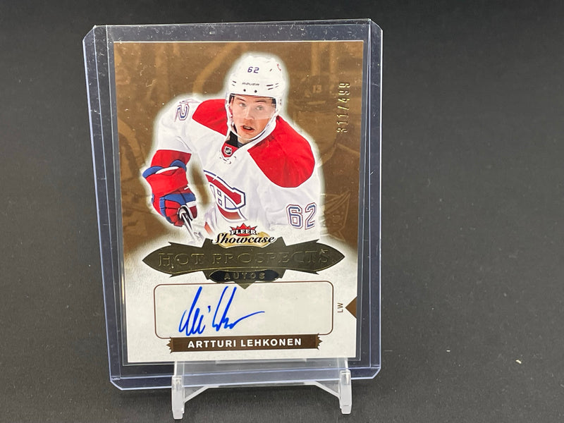 2016 FLEER SHOWCASE - HOT PROSPECTS AUTOS - A. LEHKONEN - #180 - #'D/499 - AUTOGRAPH - RC