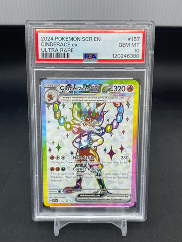 POKEMON - STELLAR CROWN - CINDERACE EX - FULL ART - #157 - PSA 10