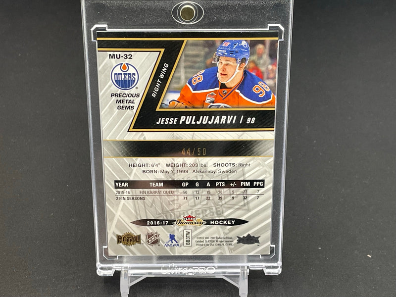 2016 FLEER SHOWCASE METAL UNIVERSE - BLUE PRECIOUS METAL GEMS - J. PULJUJARVI - #MU-32 - #'D/50