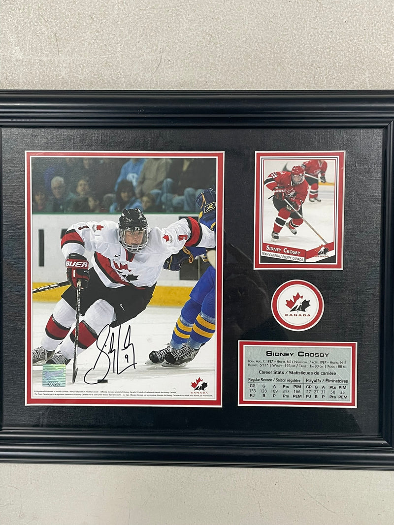 SIDNEY CROSBY - AUTOGRAPHED DISPLAY - AUTHENTICATED BY ALL AUTOGRAPH AUTHENTICS