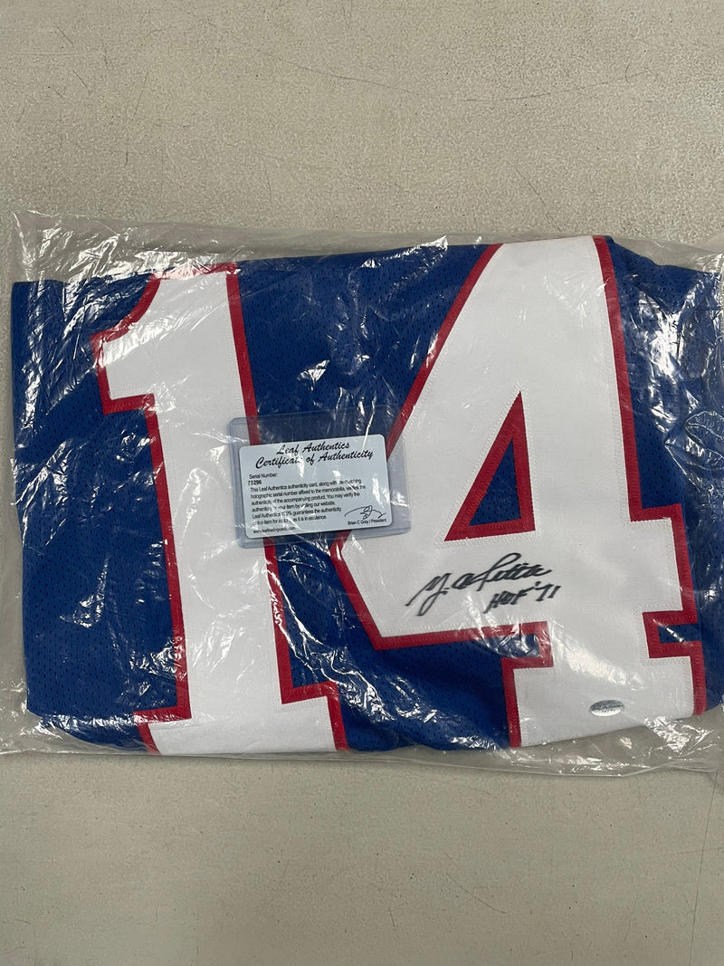 Y.A. TITTLE - AUTOGRAPHED JERSEY - LEAF AUTHENTICATED