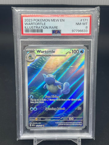 POKEMON - 151 - WARTORTLE - ILLUSRATION RARE - #171 - PSA 8