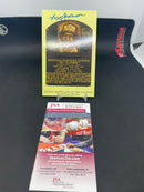 1993 NATIONAL BASEBALL HALL OF FAME PLAQUE POSTCARD - REGGIE JACKSON - AUTOGRAPH - JSA AUTHENTICATED