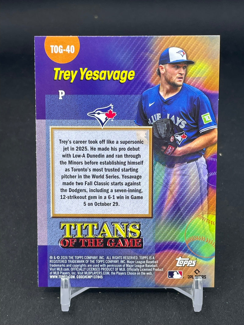 2026 TOPPS SERIES TWO - TITANS OF THE GAME - T. YESAVAGE -