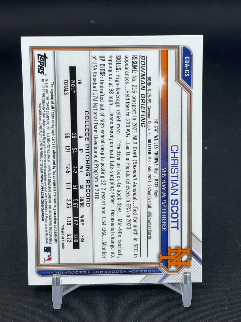 2021 TOPPS BOWMAN CHROME - 1ST BOWMAN - C. SCOTT -