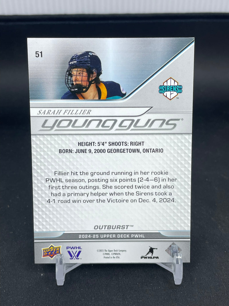 2024 UPPER DECK PWHL - OUTBURST - YOUNG GUNS - S. FILLIER -