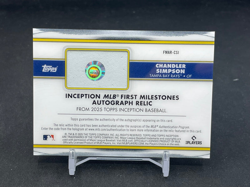 2025 TOPPS INCEPTION - BLUE - FIRST MILESTONES - C. SIMPSON - #FMAR-CSI - #'D/25 - RELIC - RC