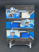 2019 PANINI PLAYBOOK - TRIPLE THREATS - M. STAFFORD / K. JOHNSON / T. HOCKENSON - #TT-DL - #'D/99 - TRIPLE RELIC