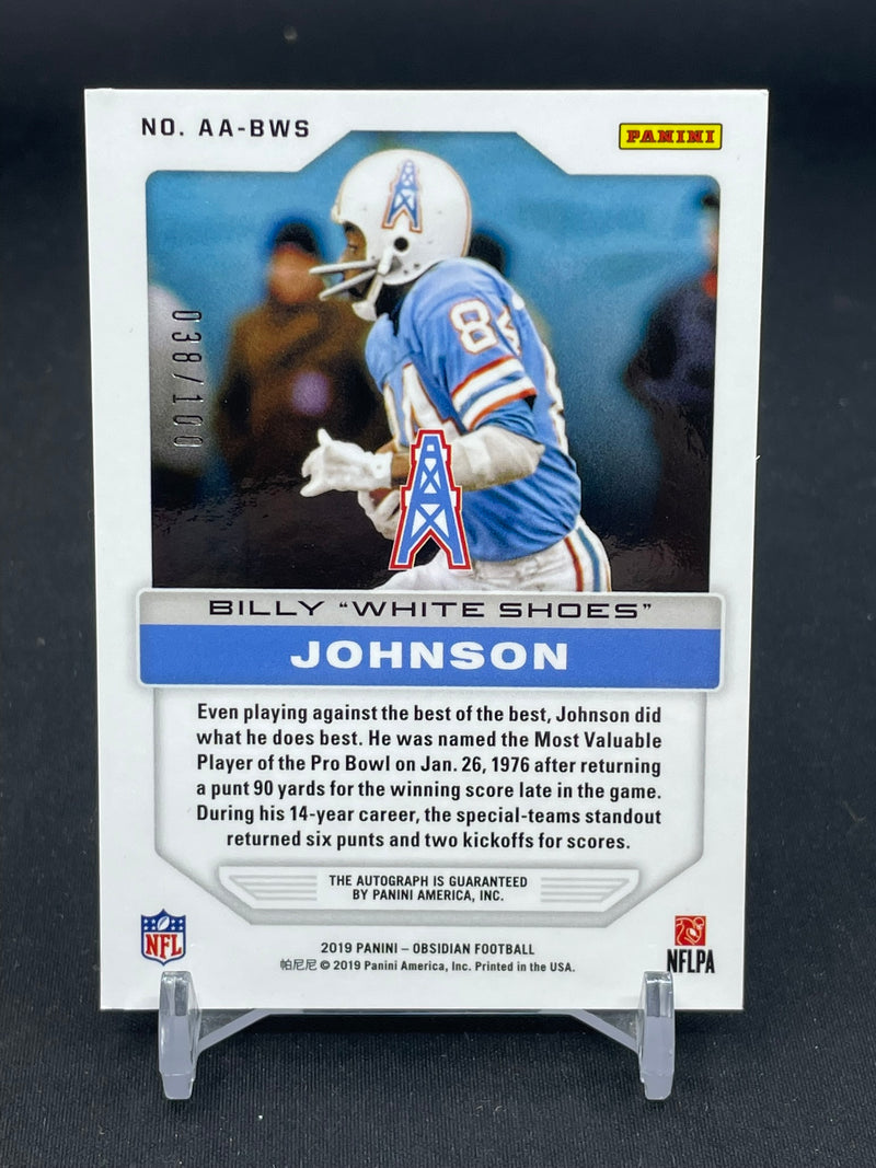 2019 PANINI OBSIDIAN - AURORA - "BILLY WHITE SHOES" JOHNSON - AA-BWS -